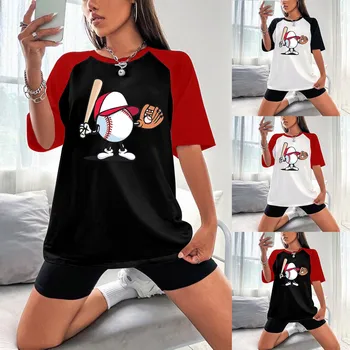 2023 Мужской и женский реглан с коротким рукавом, Новая футболка для бейсболиста с круглым вырезом и коротким рукавом.