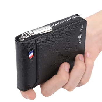 2023 Мужской кошелек, новый модный маленький короткий держатель для кредитных карт на молнии для мужчин, ретро Мини мужской кошелек с карманом для монет