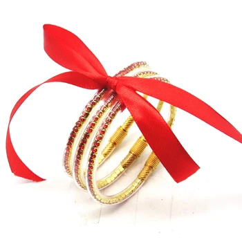 3 шт./компл. Модные желеобразные хрустальные браслеты с красным бантом и блестками, легкий милый силиконовый браслет, лучший подарок для женщин и девочек