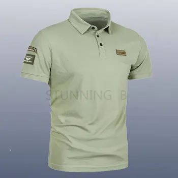 M-5XL Летняя новая мужская рубашка поло с коротким рукавом, повседневная футболка с лацканами и значками, футболка поло для мужчин