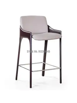 Nordic Light, роскошное современное простое барное кресло с кожаным седлом, дизайнерский барный стул для отдыха в кафе