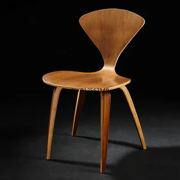 Американское кресло для кафе в индустриальном стиле в стиле ретро, обеденный стул со спинкой из цельного дерева, ресторанный стул, дизайнерский стул