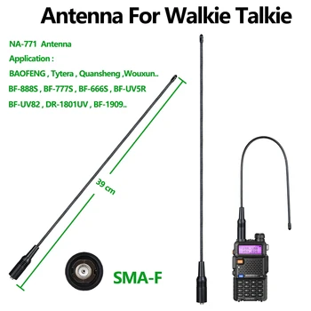 Антенна Портативной рации Quansheng UV-K5 NA-771 SMA-F UHF VHF 136 ~ 174 МГц 400 ~ 470 МГц Двухсторонняя Raido Talki Walki для BAOFENG UV-5R