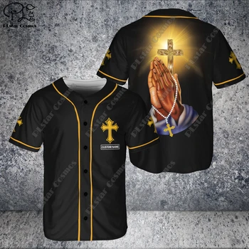 Бейсбольная рубашка PLSTAR COSMOS с пользовательским названием, 3D-печать Jesus Faith, Летняя Свободная Коллекция Унисекс