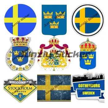 Виниловая наклейка с флагом Швеции, Тактическая Наклейка с изображением шведского флага, Наклейки шведских людей для транспортных средств, окон багажника внедорожника, бампера