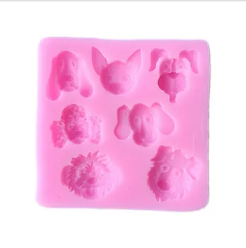 Гаджеты - Силиконовая резина с собачьей головой, гибкая, безопасная для пищевых продуктов форма- керамика из глины, смолы, конфеты, помадка, шоколад, форма для мыла