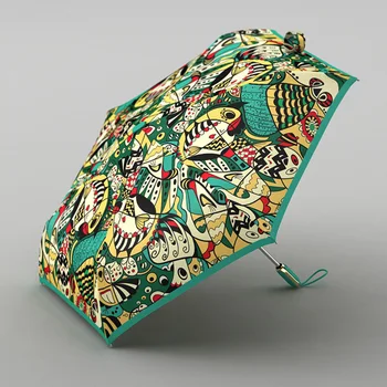 Девчачий зонтик с УФ-искусством, зонт, автоматические Легкие китайские уличные зонты, женские роскошные складные переносные дождевики Guarda Chuva