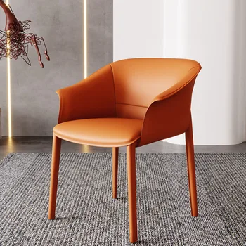 Дизайнерские оранжевые обеденные стулья для гостиной, офисное кресло из усовершенствованной стали, роскошная современная мебель для дома Silla Escritorio WXH30XP