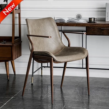 Дизайнерский обеденный стул нового стиля, Роскошное кожаное седло, Креативная спинка, стулья для переговоров, Офисное кресло, Современная мебель для дома