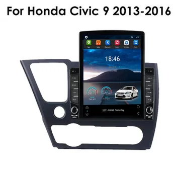 Для Tesla Style 2 Din Android12 Автомагнитола Для Honda Civic 9 2013-2016 Мультимедийный Видеоплеер GPS Стерео Carplay DSP RDS Камера