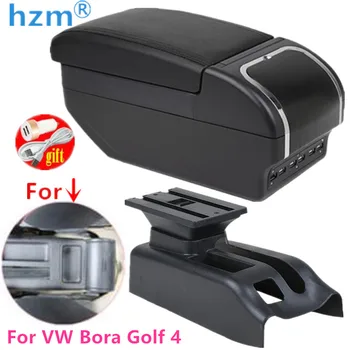 Для Volkswagen Bora Golf 4 Коробка для подлокотника Коробка для хранения содержимого центрального магазина Подстаканник Пепельница Консольный рычаг из искусственной кожи Для укладки автомобиля