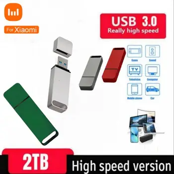 Для Xiaomi Флэш-накопитель 2 ТБ USB 3.0 Type-C Флешка 2 ТБ 1 ТБ Флеш-накопитель 2 ТБ Usb-накопитель Высокоскоростной Металлический Ключ Memory Stick Usb-накопитель