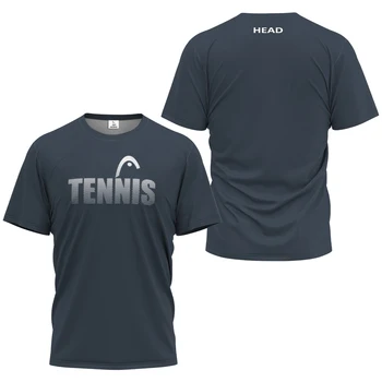 Дышащий топ для гольфа для мужчин, фитнеса, мужская спортивная футболка для бадминтона с контрастным принтом, теннисный топ