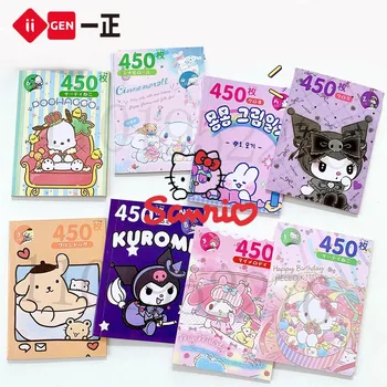 Книжка-наклейка Sanrio Cute Hello Kitty Cinnamoroll Kuromi Kids Hand Account Декоративная наклейка Канцелярские школьные принадлежности