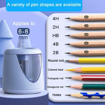 Компактная точилка для карандашей с батарейным питанием Портативные перезаряжаемые электрические точилки для карандашей Идеальная школа для точных занятий