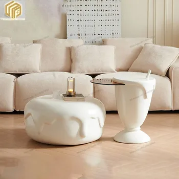 Кофейный столик в кремовом стиле Комбинированного круглого размера Кофейный столик во французском стиле Creative Lce Cream Для гостиной Небольшой бытовой прибор