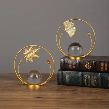 Креативная металлическая монстера хрустальная сфера шар настольные украшения украшения стола изделия ручной работы