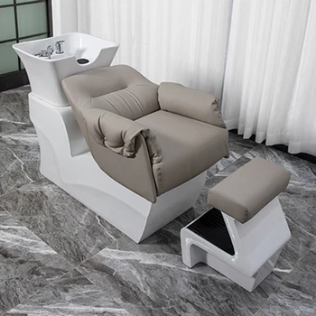Кресло для парикмахерской Luxury Lounge, раковина для шампуня, спа-кровать для головы в салоне красоты, парикмахерская Silla Peluqueria, Косметическое оборудование LJ50SC