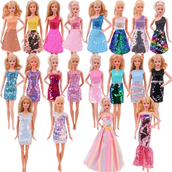 Кукольное Вечернее платье Принцессы Для вечеринки, Элегантное Платье С блестками, Подходит Для 11,8-Дюймовой Кукольной Одежды Barbiees, Подарка, Аксессуаров Barbiees
