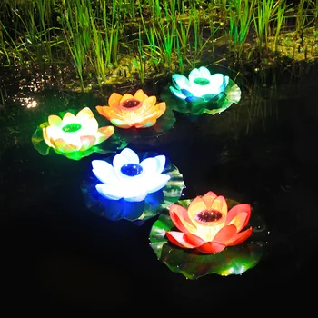 Лампа для сада и бассейна, светодиодная лампа для цветов на солнечной энергии, Искусственный Пруд в форме Лотоса, светодиодный Ночник, Солнечный Свет для бассейна