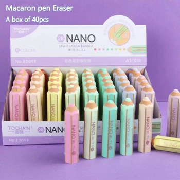 Ластик типа ручки Macaron, милый цветной маленький чип, креативный мини-карандаш в форме карандаша, ластик для карандашей, канцелярские принадлежности, подарок для учебы