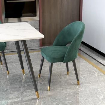 Легкий роскошный обеденный стул из ткани в стиле постмодерн минимализм, роскошный креативный табурет в тон золотому отелю, табурет для гостиной