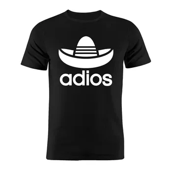 Летняя мужская футболка Fun Adios3DT, черно-белая толстовка с многоцветным принтом, футболка оверсайз