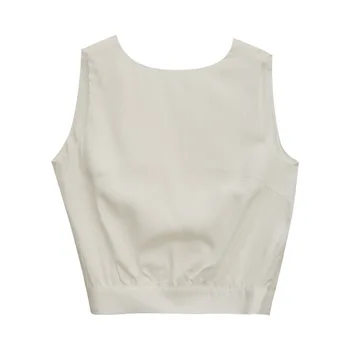 Летняя Простая Двусторонняя Рубашка Без рукавов с V-образным вырезом для Женщин