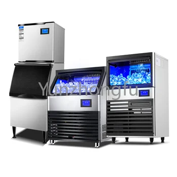 Машина для производства кубиков льда в форме полумесяца, Большой умный сенсорный ЖК-экран, Ежедневная производительность 35-420 кг, коммерческий ледогенератор, магазин чая с молоком, бар KTV