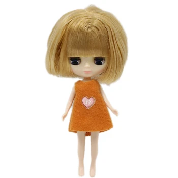Мини-кукла DBS blyth высотой 10 см, мини-игрушка, короткая стрижка боб, нормальное тело, блестящее лицо, подарок для девочек, аниме