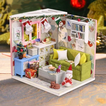 Миниатюрная модель кукольного домика своими руками, деревянный Кукольный домик, игрушки для детей, Новогодний Рождественский подарок, Набор мебели для кукольных домиков Casa