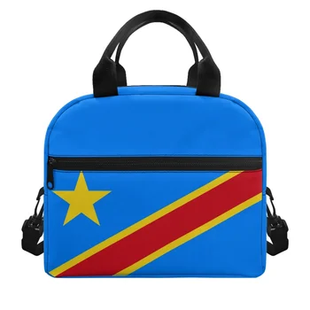 Модная женская сумка с рисунком флага страны Конго Four Seasons, утепленная сумка для ланча, которую легко носить с собой для путешествий, пеших прогулок, пикника, кемпинга, школы