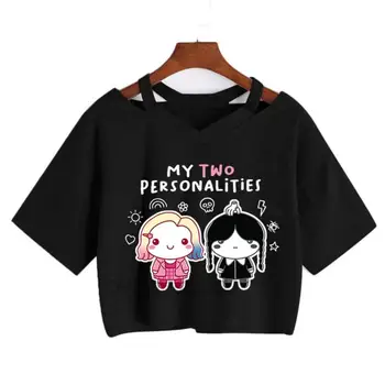 Мои две Личности, Женские Милые футболки, я люблю Капибары, Укороченные топы с животными из Японского Аниме 