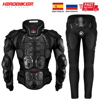Мотоциклетная куртка HEROBIKER, мужская мотоциклетная броня, Бронежилет для мотокросса, куртка для езды на гоночном мотоцикле, защита тела S-5XL