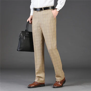 Мужские модельные брюки, официальные деловые брюки для офисного костюма, классические повседневные брюки, эластичные облегающие модные корейские брюки Z161 от морщин