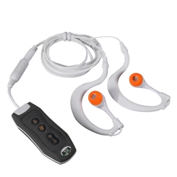 Музыкальный MP3-плеер с Bluetooth и подводными наушниками для плавания, водных видов спорта, короткий шнур, 4 ГБ-черный