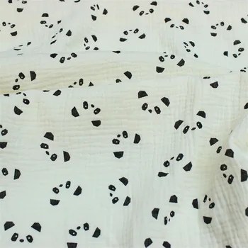 Мультфильм Панда печатный хлопок ткань креп дышащий чистый хлопок креп, ткань DIY шитье лоскутное шитье текстиль