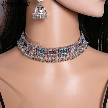 Наборы ювелирных изделий Draweye Bohemia с кисточками, Винтажное элегантное ожерелье Ins Fashion Rehinestone для женщин, элегантные ожерелья для женщин