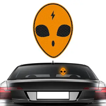 Наклейки с головами пришельцев Светоотражающие наклейки для автомобилей с высокой интенсивностью ночной видимости Светоотражающие наклейки для шлемов, окон Легковых автомобилей и грузовиков