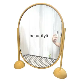 Настольное зеркало для макияжа в спальне, Роскошное Зеркало в стиле ретро, Туалетный столик с разноцветным яйцом для домашней девушки, Зеркало