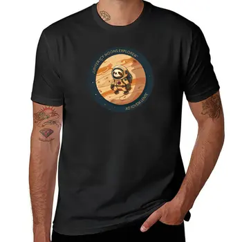 Новая футболка ESA JUICE Mission Sloth - Jupiter Icy Moons Explorer, летний топ, топы размера плюс, мужская хлопковая футболка с аниме