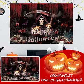 Новейший фон для баннера на Хэллоуин, счастливое украшение на Хэллоуин для дома, баннер с принтом призрака, Halloween Suppiles D2U1