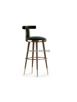 Новый легкий роскошный барный стул из нержавеющей стали с простой современной спинкой, офис продаж, модельный зал, барный стул, высокий табурет