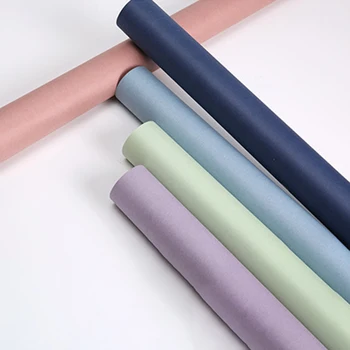 Новый рулон 58 см x 8 ярдов в корейском стиле Однотонная оберточная бумага для цветов Подарочная Крафт-бумага Упаковка букетов Канцелярские принадлежности