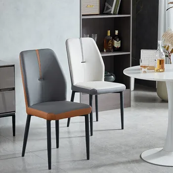Обеденные стулья для отдыха Velvet Lounge Скандинавский дизайн макияжа Кожаное обеденное кресло со спинкой Silla Кухонная мебель