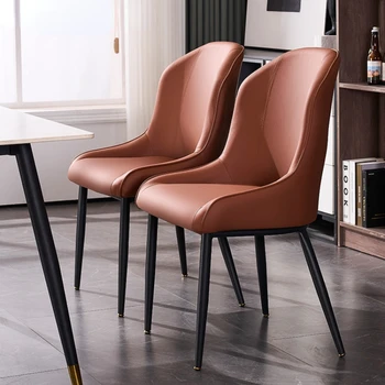 Обеденные стулья из искусственной кожи, Скандинавская Роскошь, Современный ресторан, Табурет для креативного отдыха, Кухонный обеденный стул, Мебель для столовой отеля