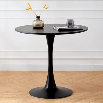 Офисный круглый журнальный столик, Массивный черный Квадратный журнальный столик для гостиной, Кофейный столик для столовой в спальне, Массивное домашнее хозяйство