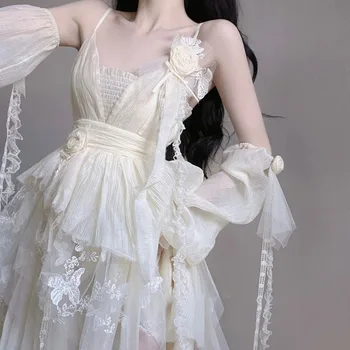 Платье в стиле Лолиты, платья принцессы, перерыв на чай, Французское Маленькое платье с ароматом, Летние Винтажные платья, одежда в сказочном стиле