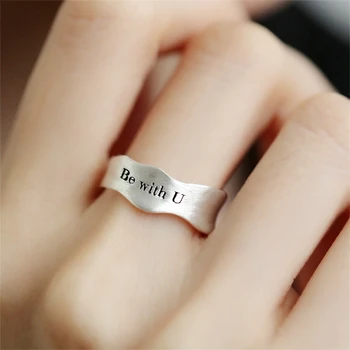 Подарок на День Святого Валентина из стерлингового серебра WEDHOC 925 Пробы Be With U, Милое романтическое открывающееся кольцо с изменяемым размером для женщин, роскошный ювелирный подарок