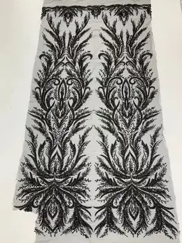 Популярная кружевная ткань с вышивкой бисером French Tull Net Fresh JIANXI.C-1306.4008 Для дамского модного платья